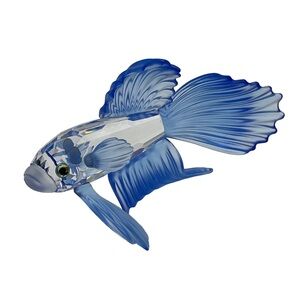 Sold! Retired Swarovski Crystal Blue Siamese Betta Fighting Fish Sculpture